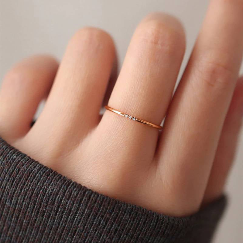 Zierlicher Diamanten-Stapelring