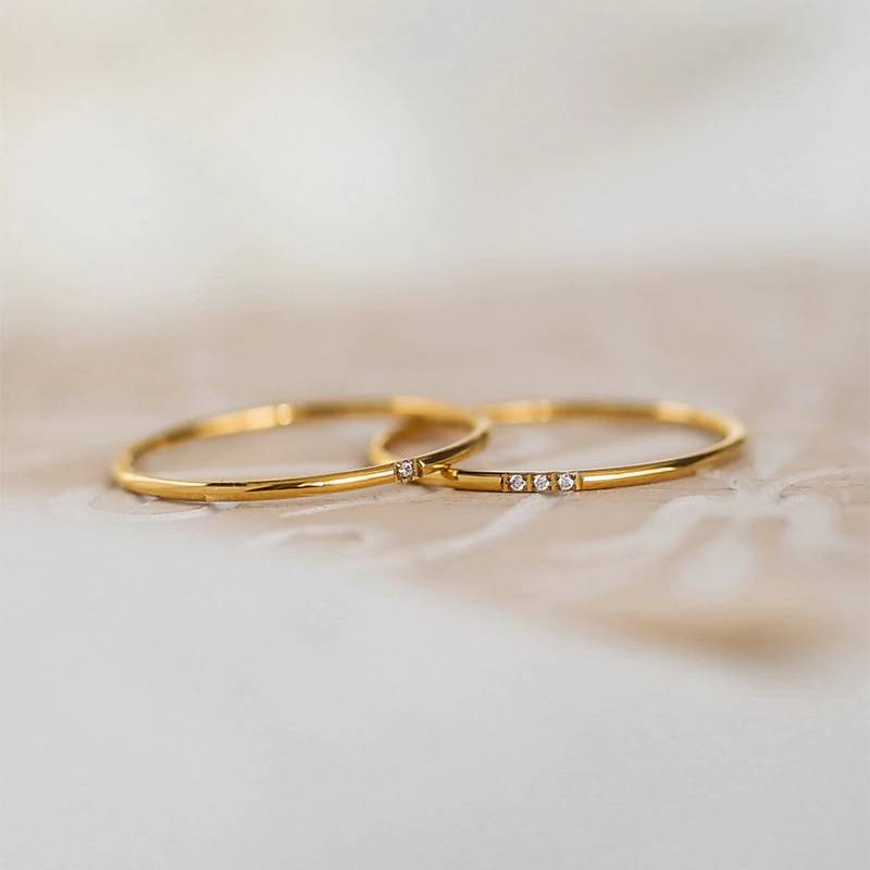 Zierlicher Diamanten-Stapelring