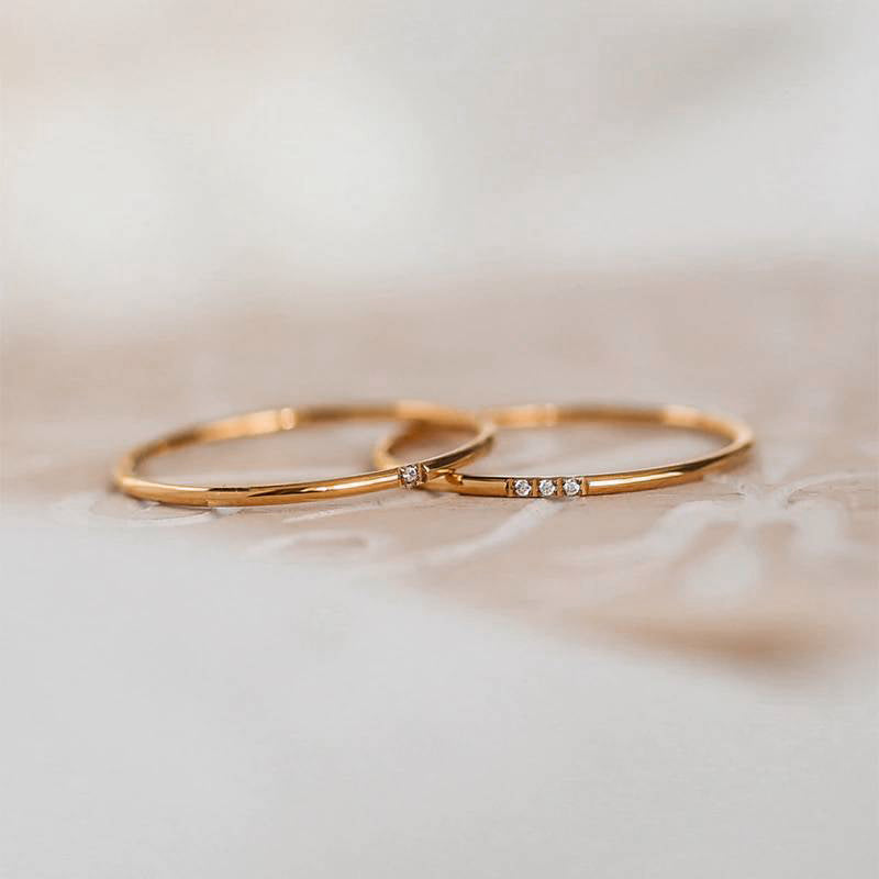 Zierlicher Diamanten-Stapelring