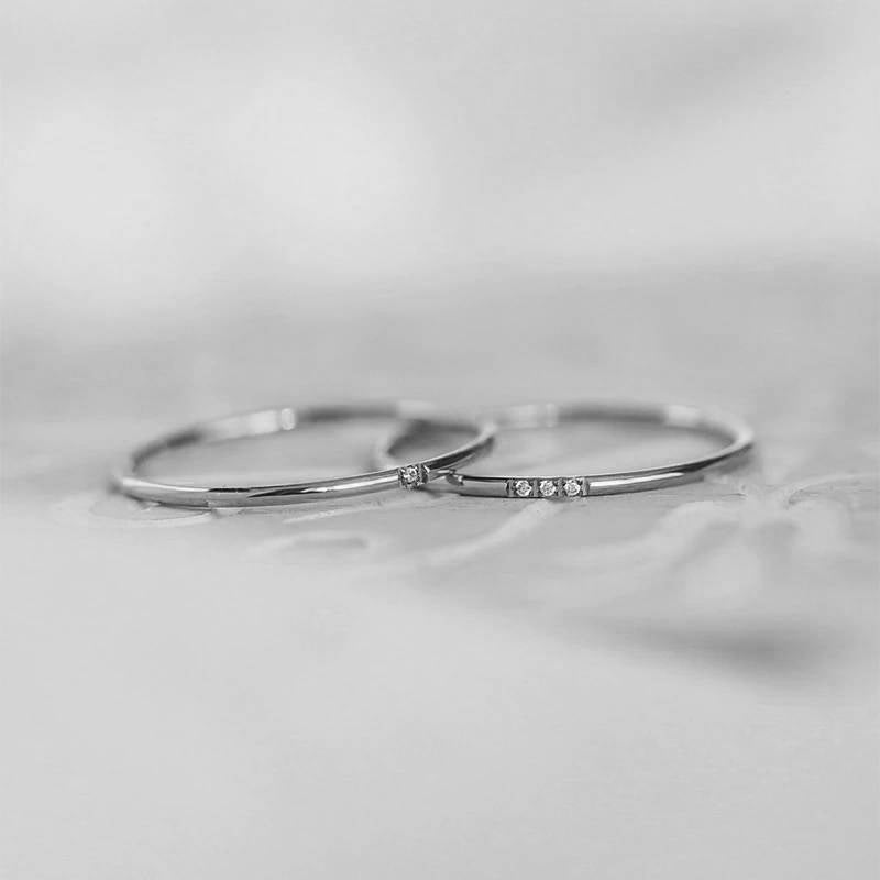 Zierlicher Diamanten-Stapelring