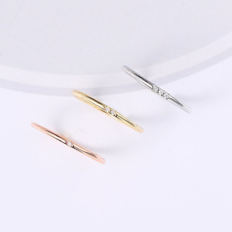 Zierlicher Diamanten-Stapelring