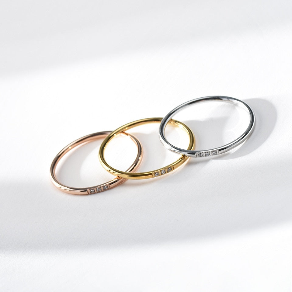 Zierlicher Diamanten-Stapelring
