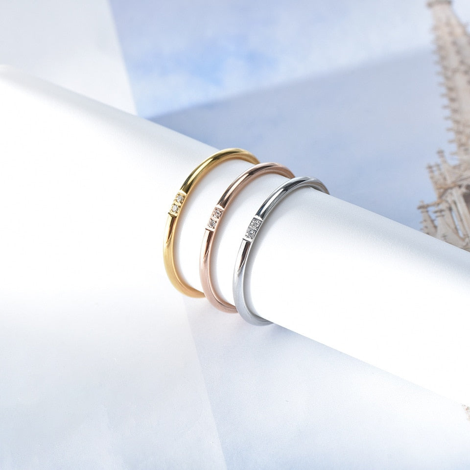 Zierlicher Diamanten-Stapelring