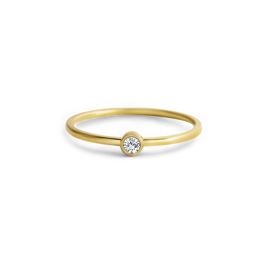 Minimalist Bezel-Set April Birthstone Stacking Band ring — Vanny Jewels