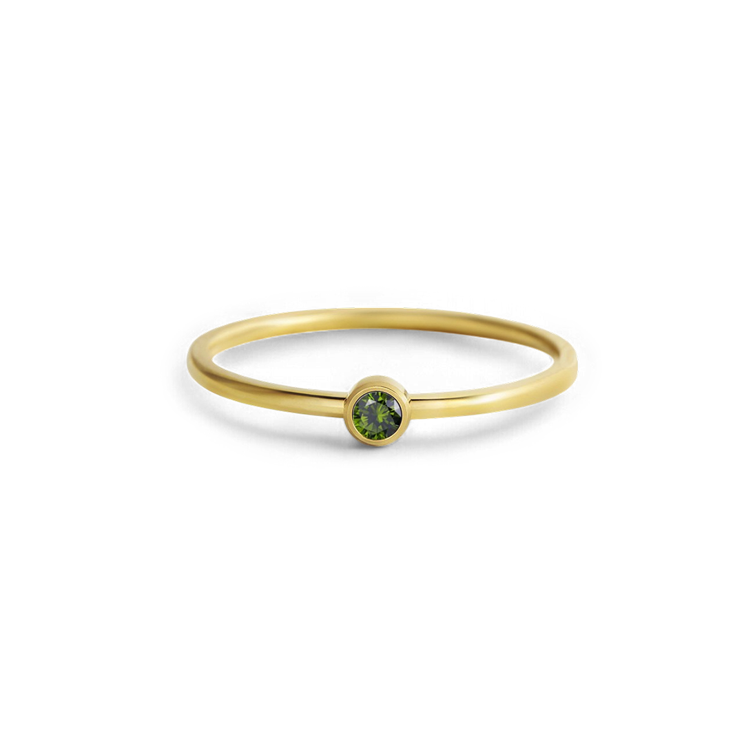 Minimalist Bezel-Set August Birthstone Stacking Band ring — Vanny Jewels