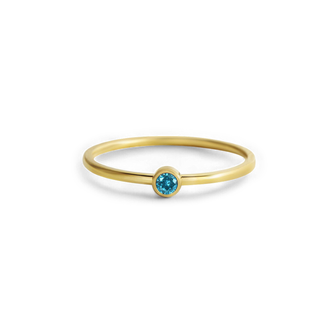 Minimalist Bezel-Set Birthstone Stacking Band ring — Vanny Jewels