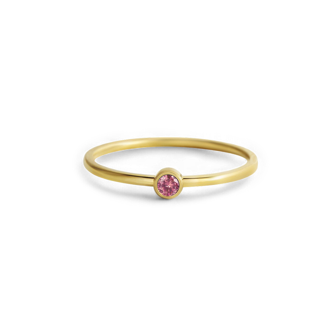 Minimalist Bezel-Set July Birthstone Stacking Band ring — Vanny Jewels