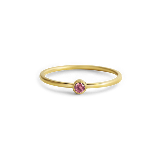 Minimalist Bezel-Set July Birthstone Stacking Band ring — Vanny Jewels