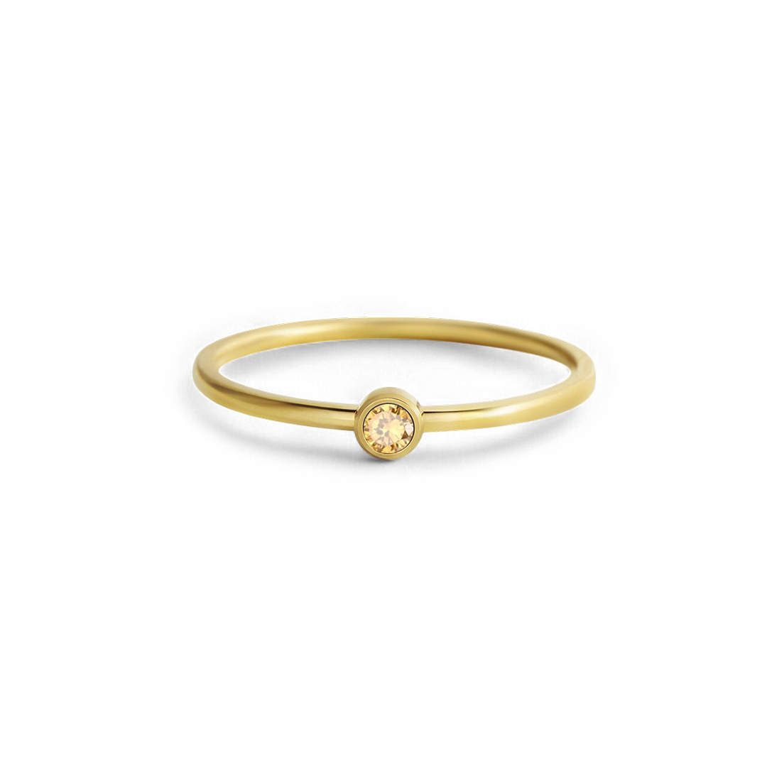 Minimalist Bezel-Set November Birthstone Stacking Band ring — Vanny Jewels