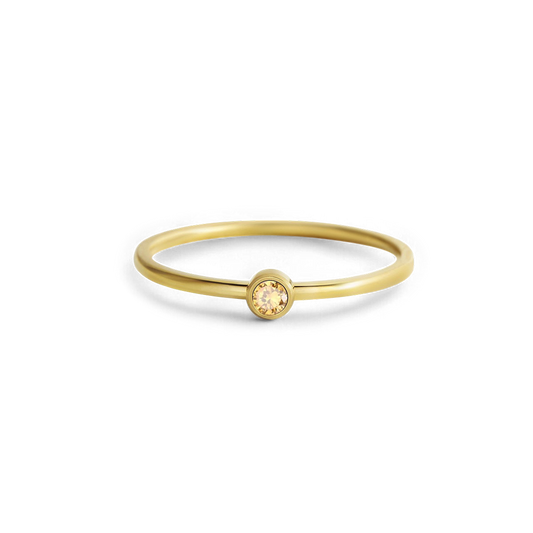 Minimalist Bezel-Set November Birthstone Stacking Band ring — Vanny Jewels