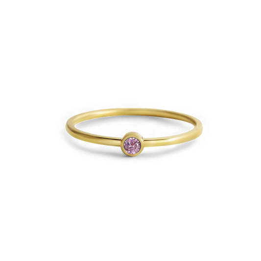 Minimalist Bezel-Set October Birthstone Stacking Band ring — Vanny Jewels