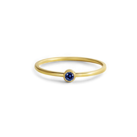 Minimalist Bezel-Set September Birthstone Stacking Band ring — Vanny Jewels