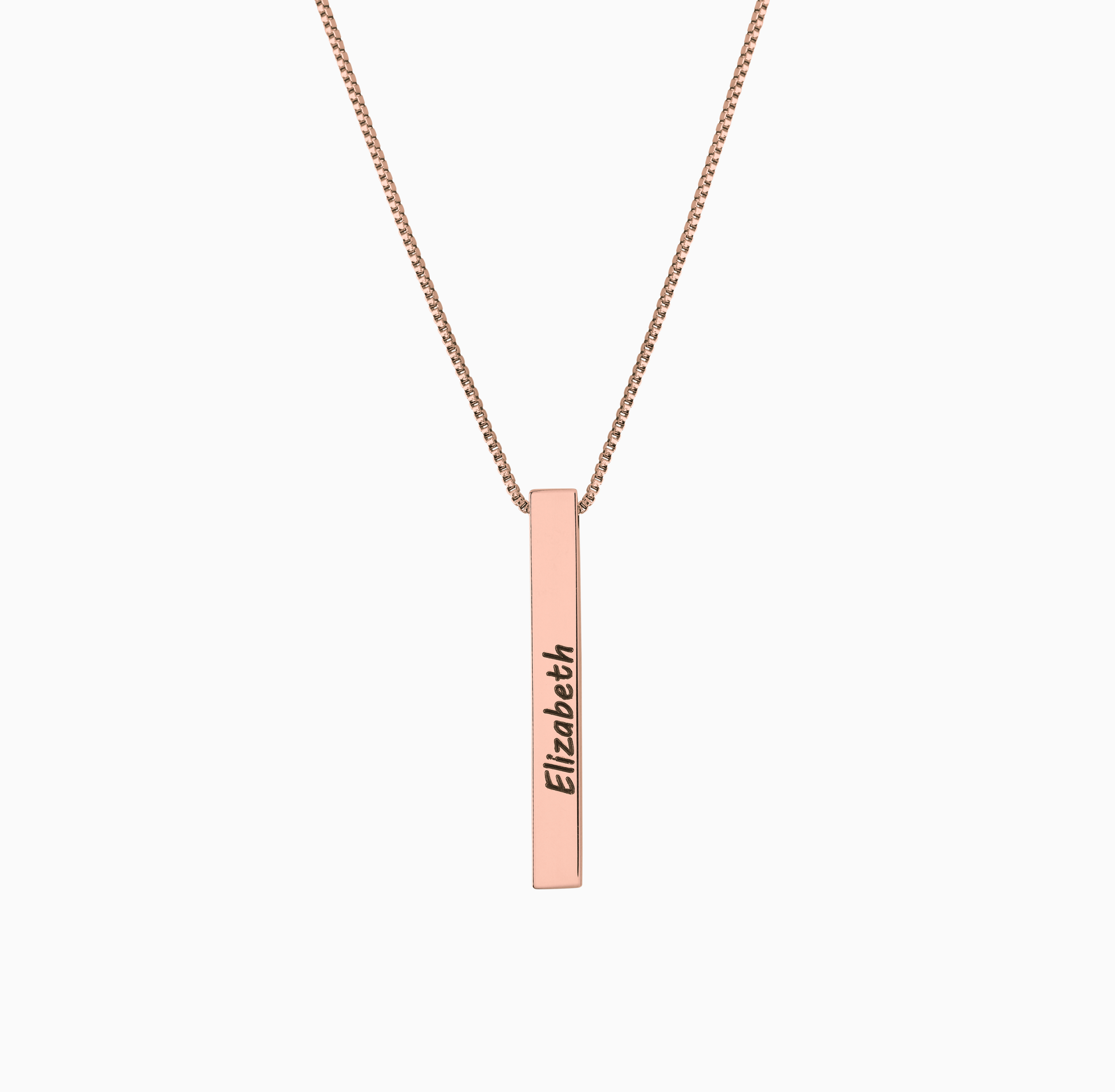Muse Pillar Bar Necklace in rose gold tone