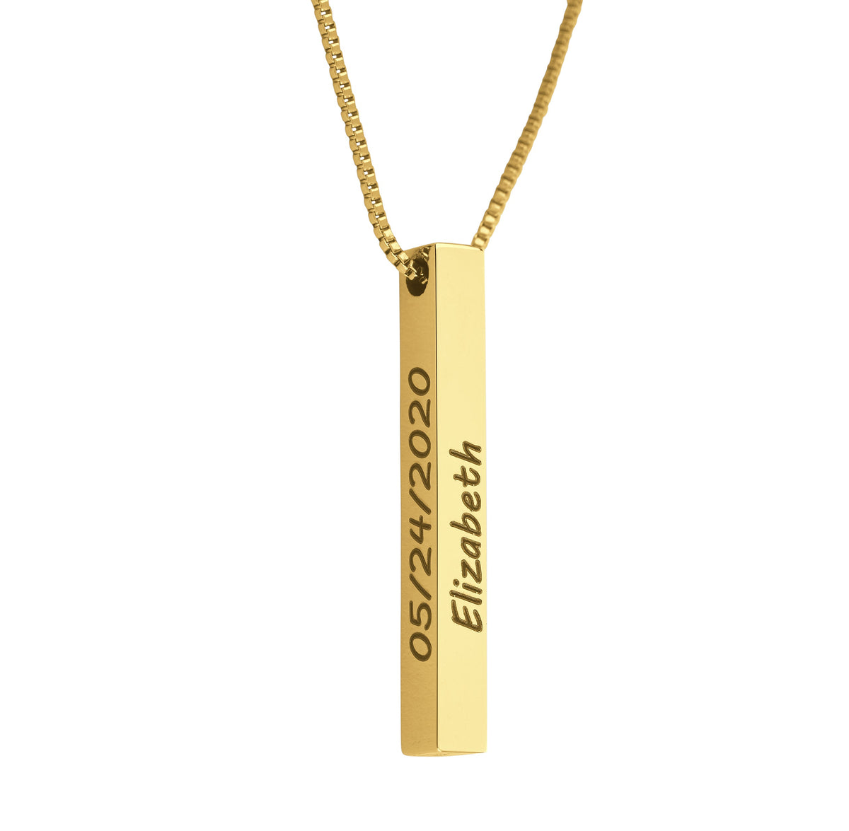 Muse Pillar Bar Necklace in gold tone