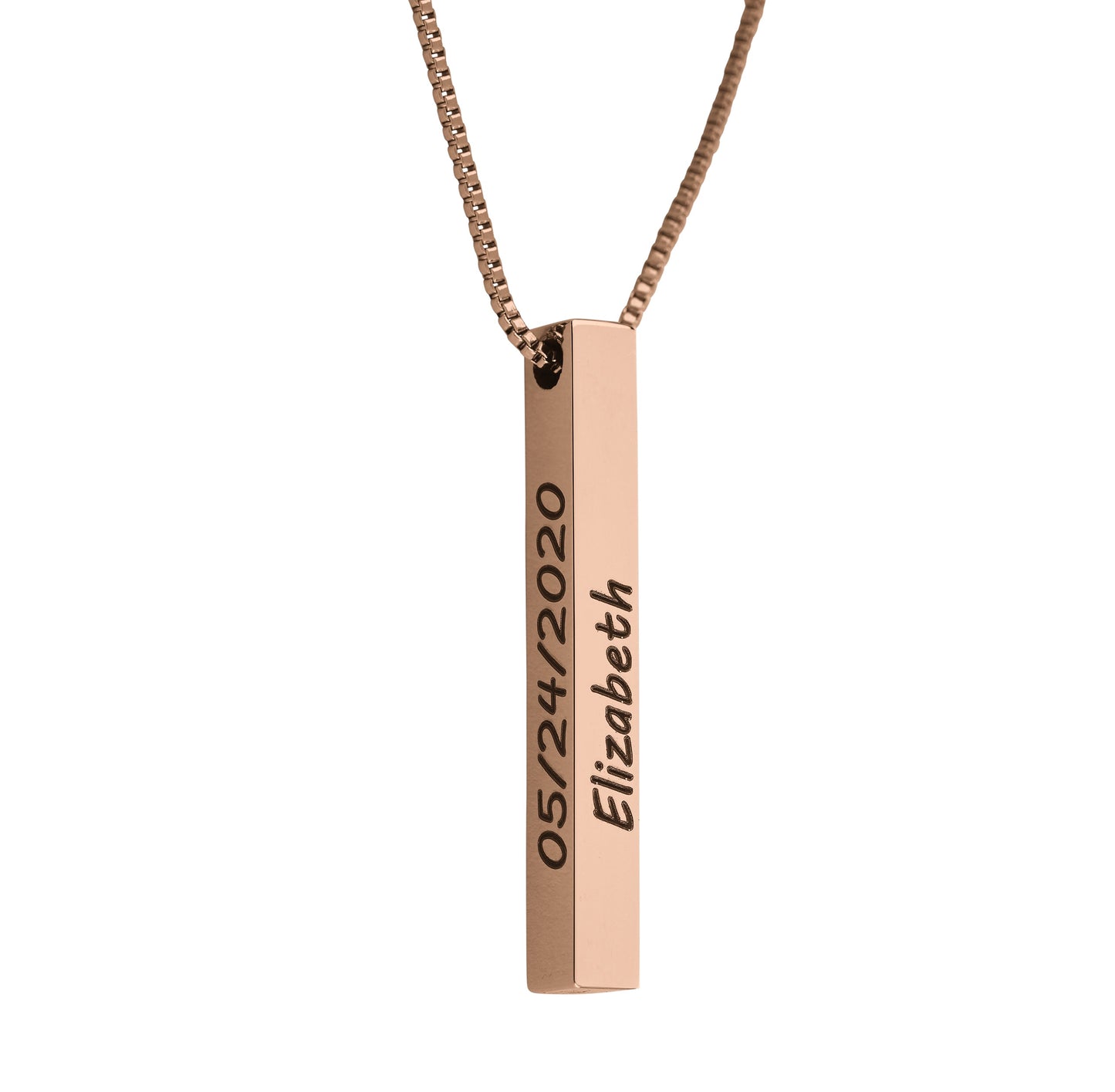 Muse Pillar Bar Necklace in rose gold tone