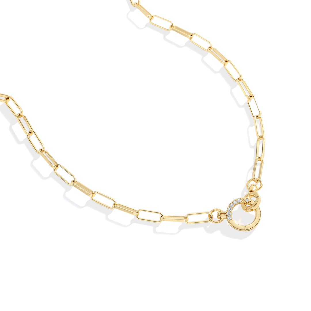 Pave Mint Paperclip Necklace — Vanny Jewels