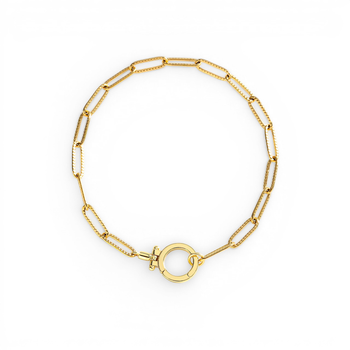 Mint Paperclip Textured Bracelet — Vanny Jewels