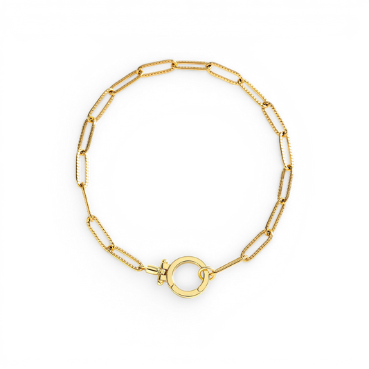 Mint Paperclip Textured Bracelet — Vanny Jewels