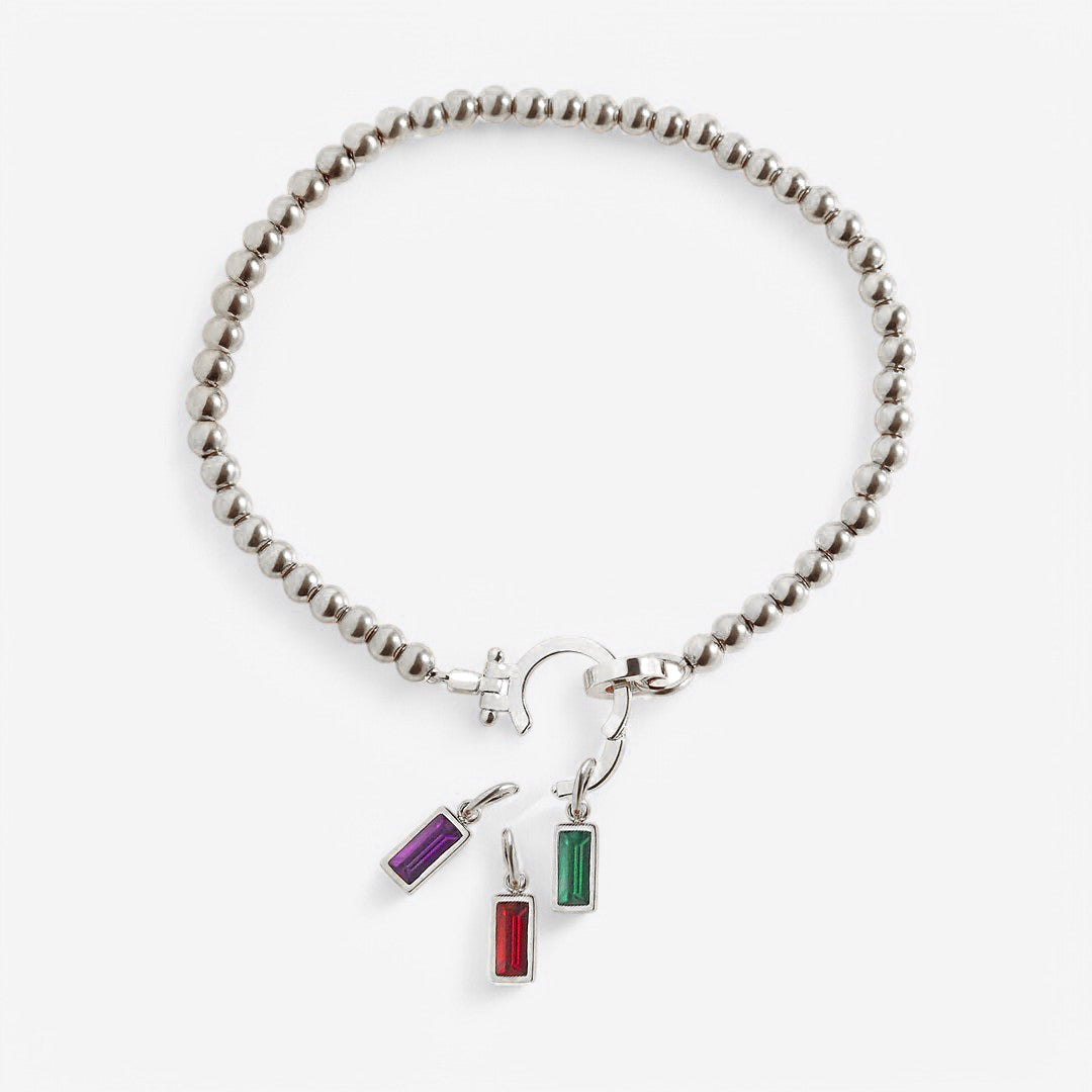 Minzfarbenes Perlen-Geburtsstein-Charm-Armband