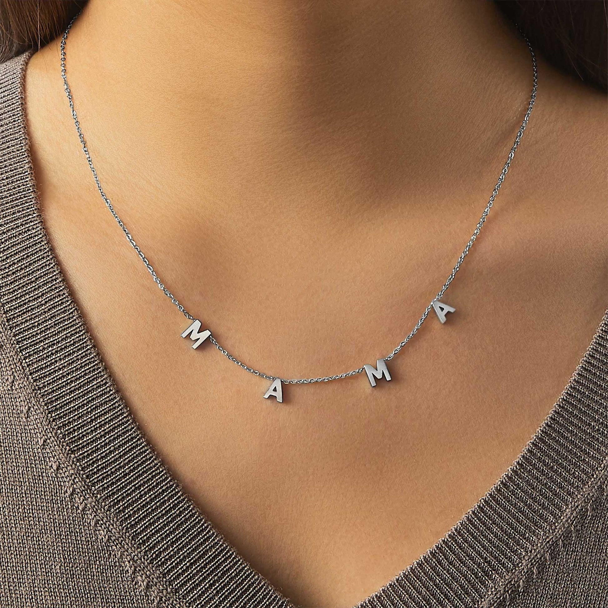The MAMA Letter Necklace in 925 sterling silver