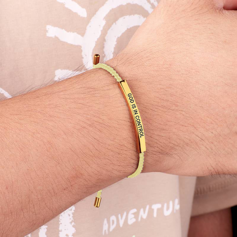 God Is In Control Inspire Bracelet in gold tone