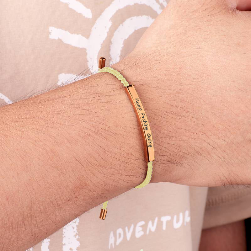 Keep Fcking Going Inspire Bracelet in rose gold tone