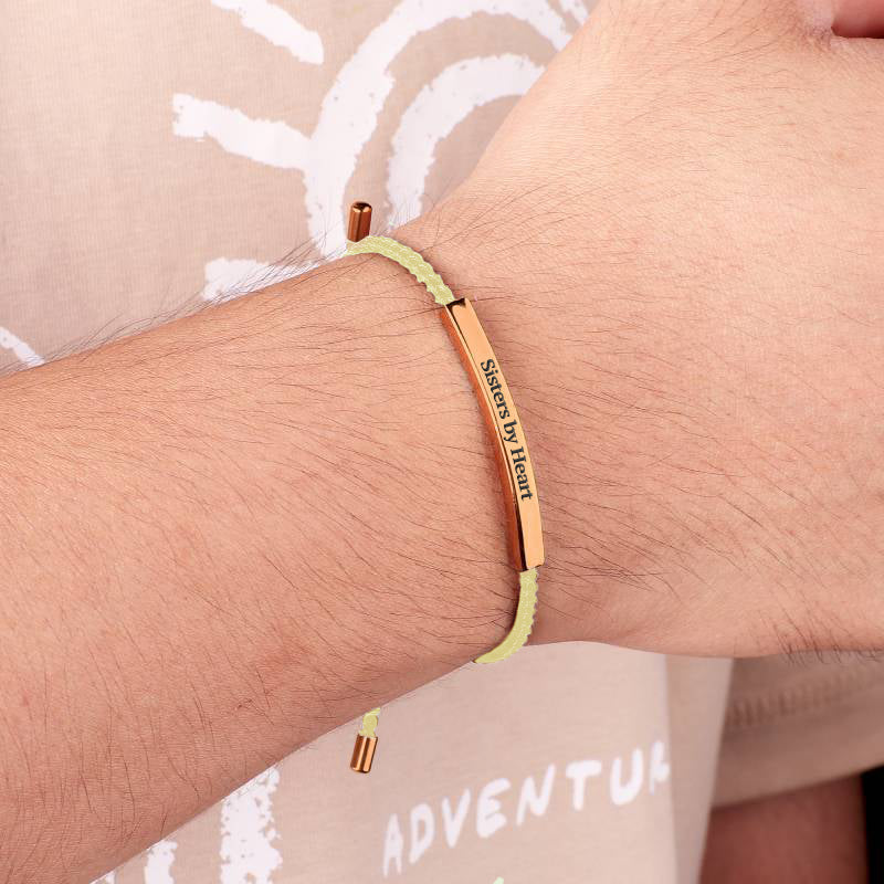 Not Sisters By Blood But Sisters By Heart Inspire Bracelet in rose gold tone