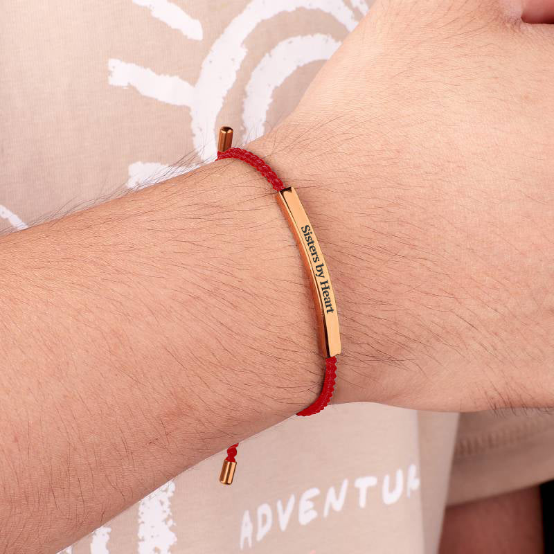 Not Sisters By Blood But Sisters By Heart Inspire Bracelet in rose gold tone