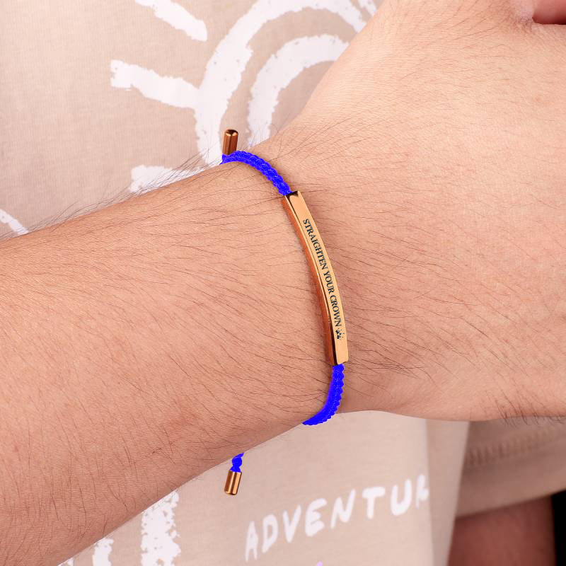 Remember Who You Are and Straighten Your Crown Inspire Bracelet in rose gold tone