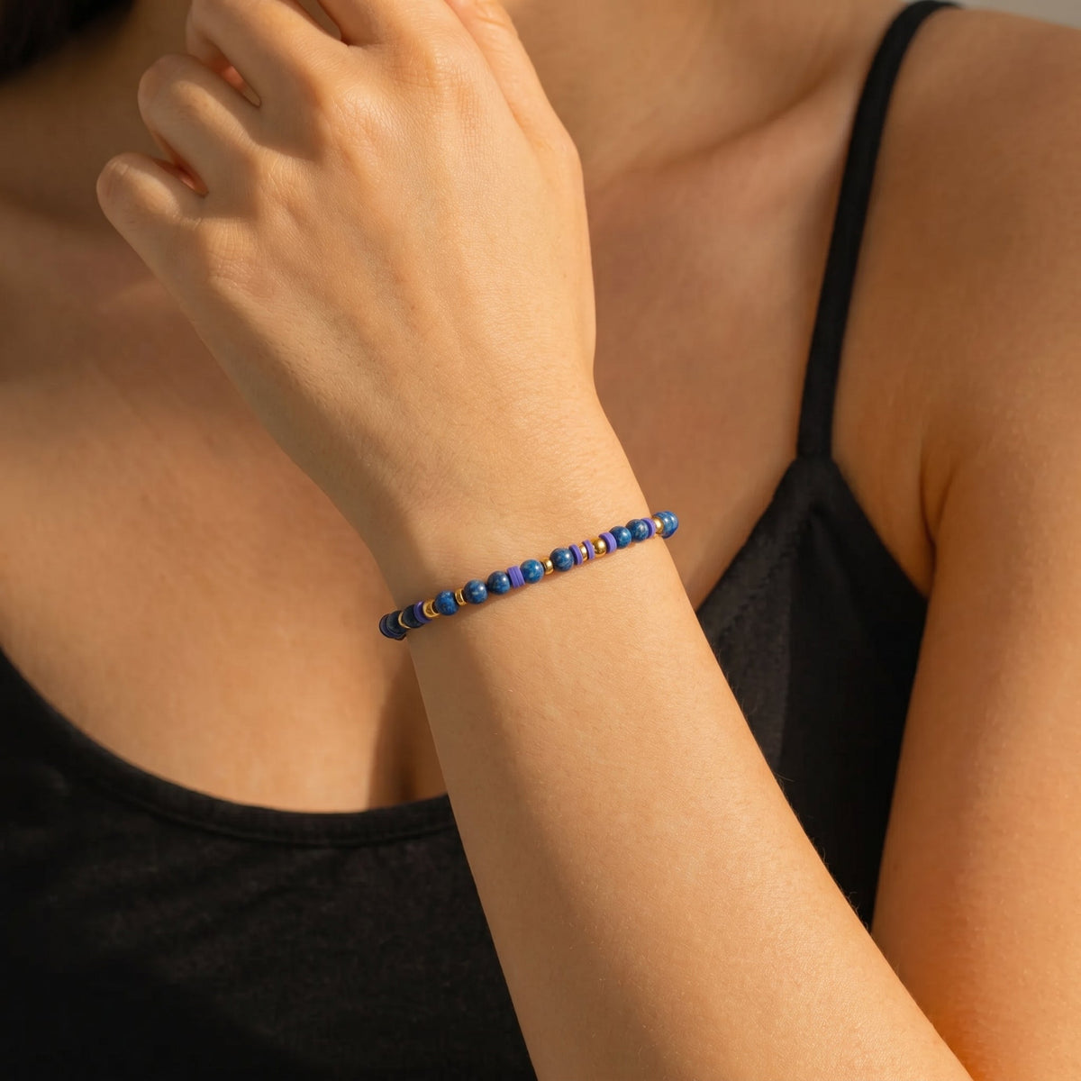 Stapelbares Geburtsstein-Perlenarmband