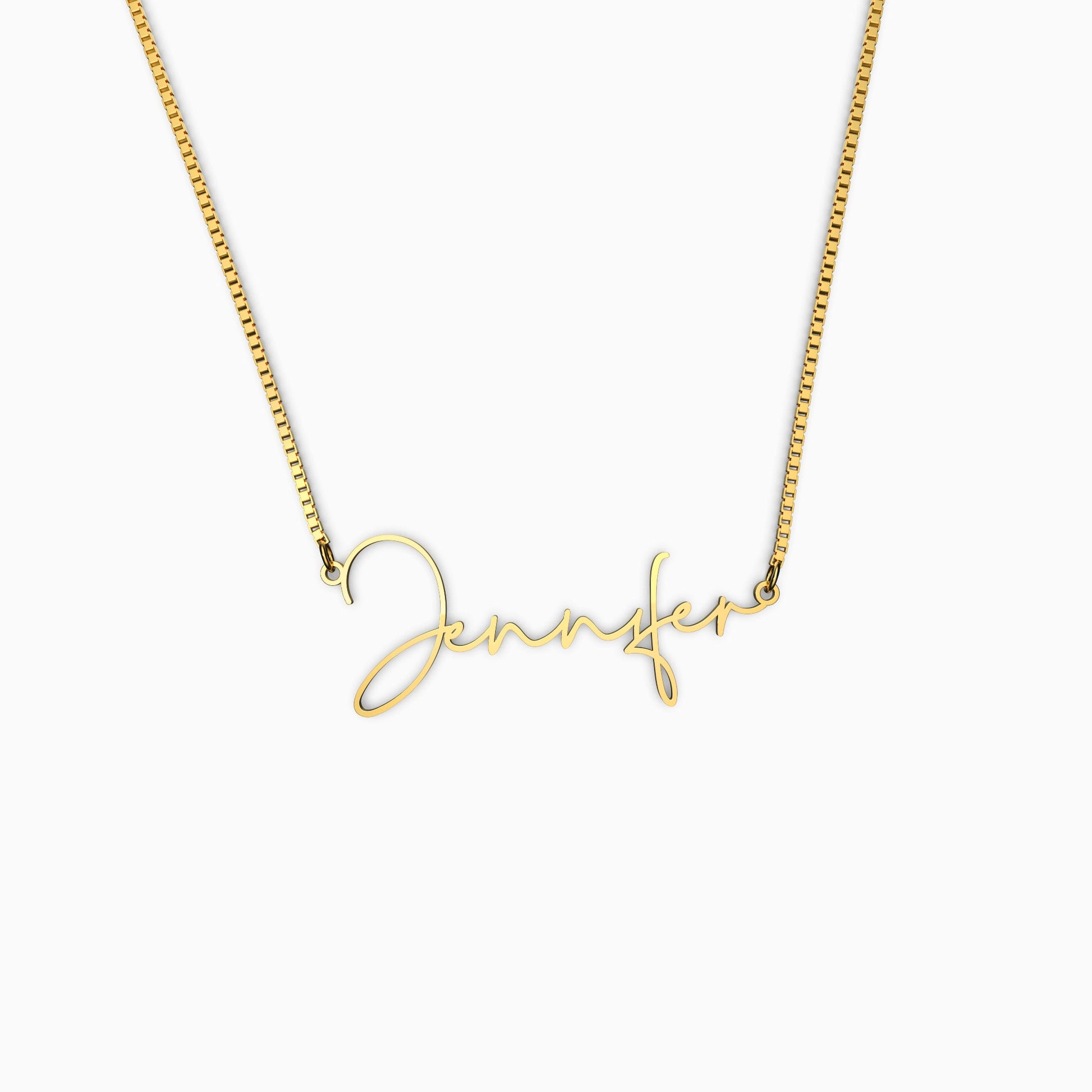 Modern Name Necklace in gold tone