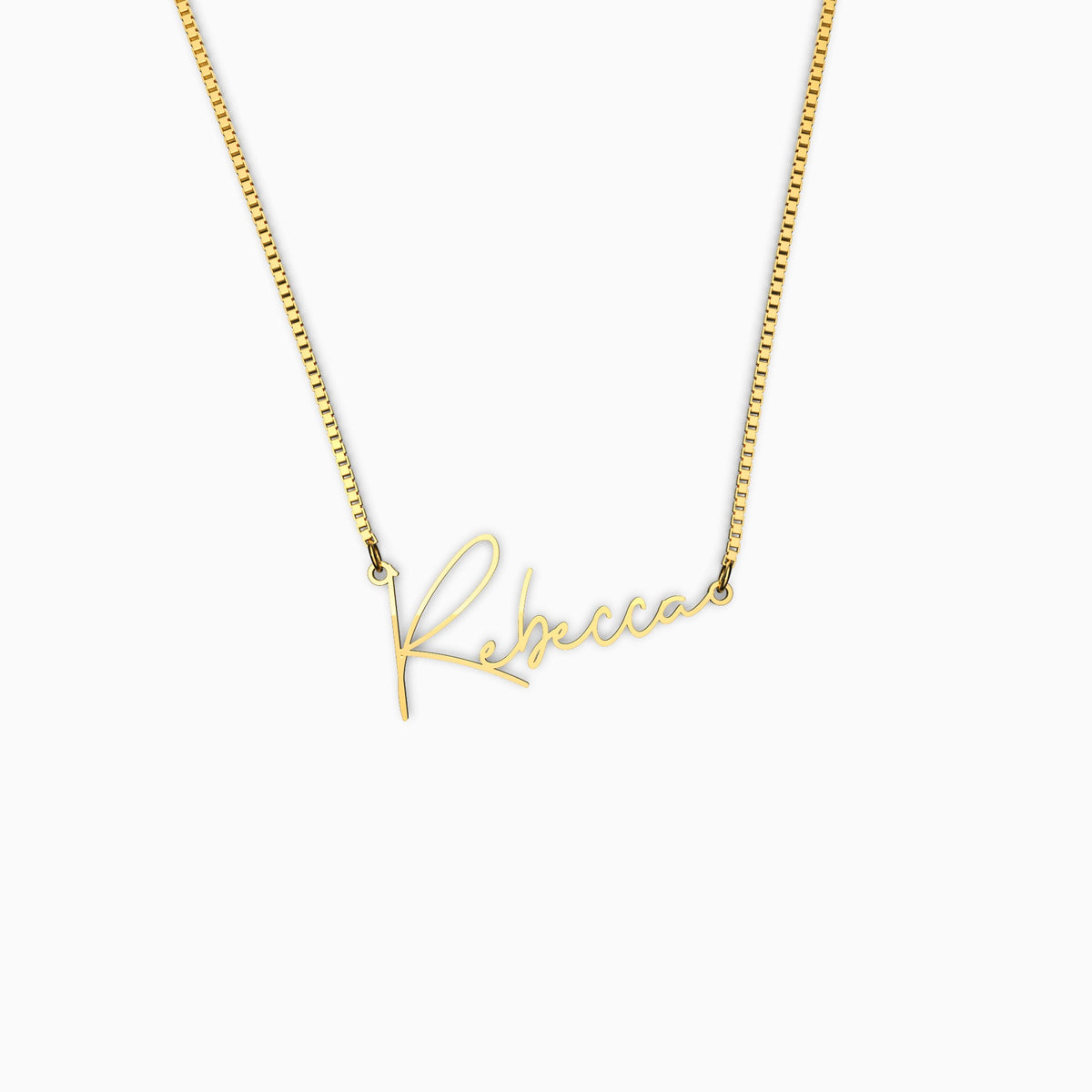 Modern Name Necklace in gold tone
