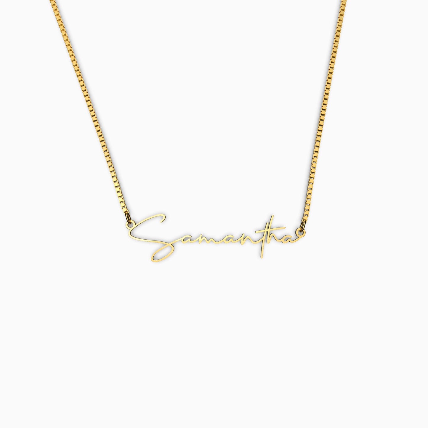 Modern Name Necklace in gold tone