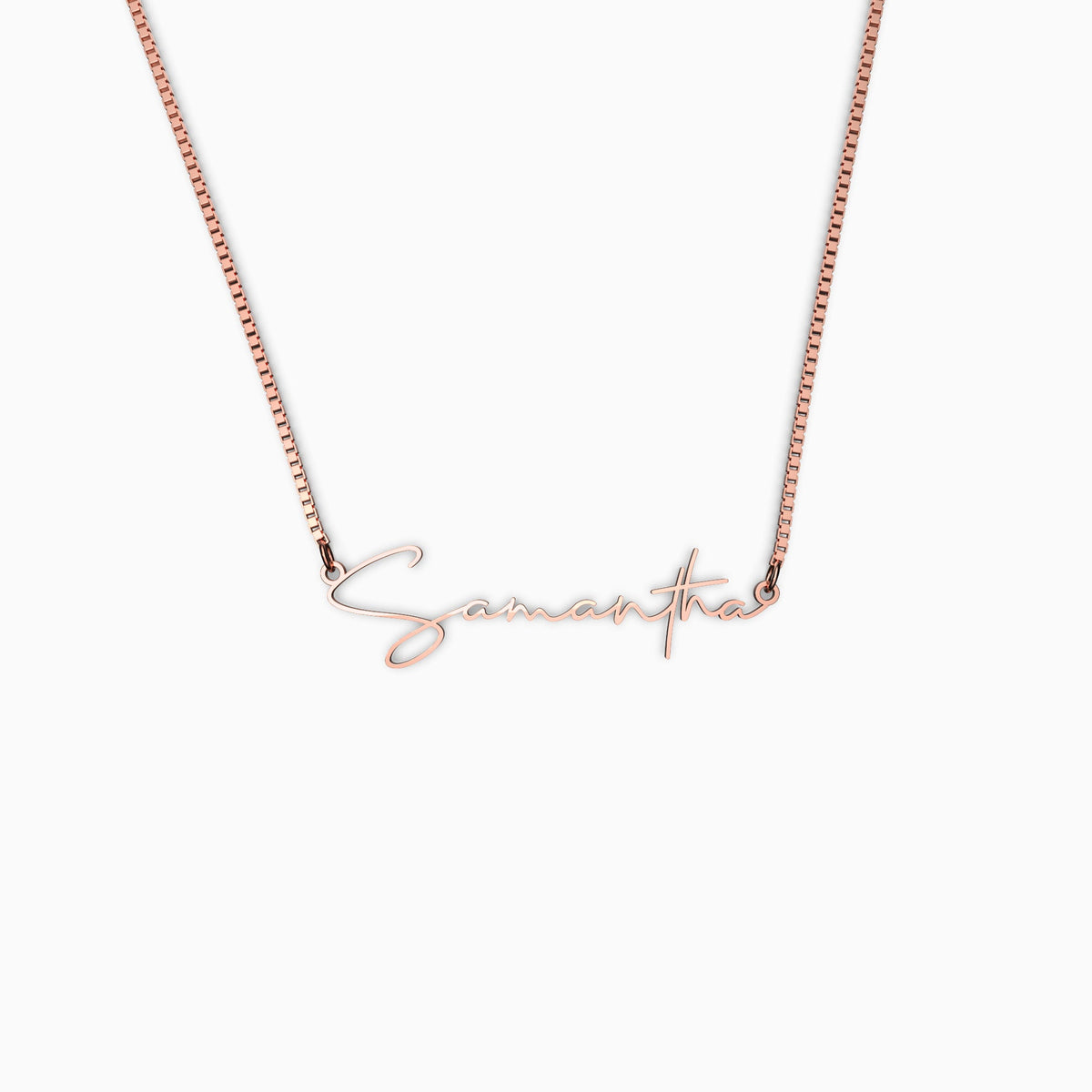 Modern Name Necklace in rose gold tone
