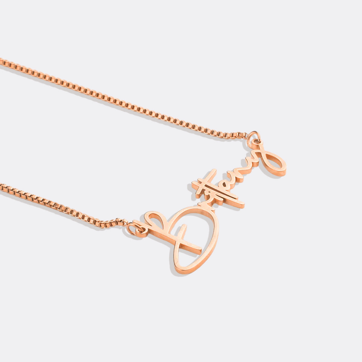 Personalized Name Necklace | Choose from 9 Styles in rose gold tone