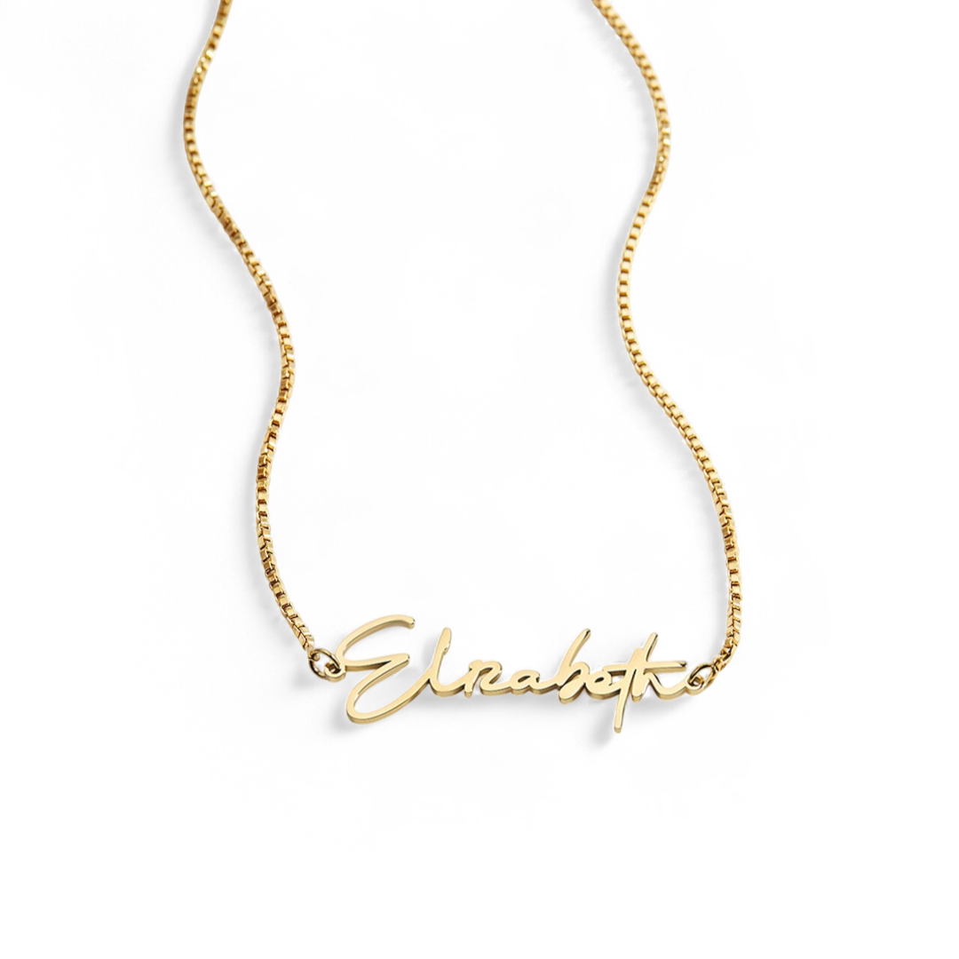 Modern Name Necklace in Rose Gold — Vanny Jewels