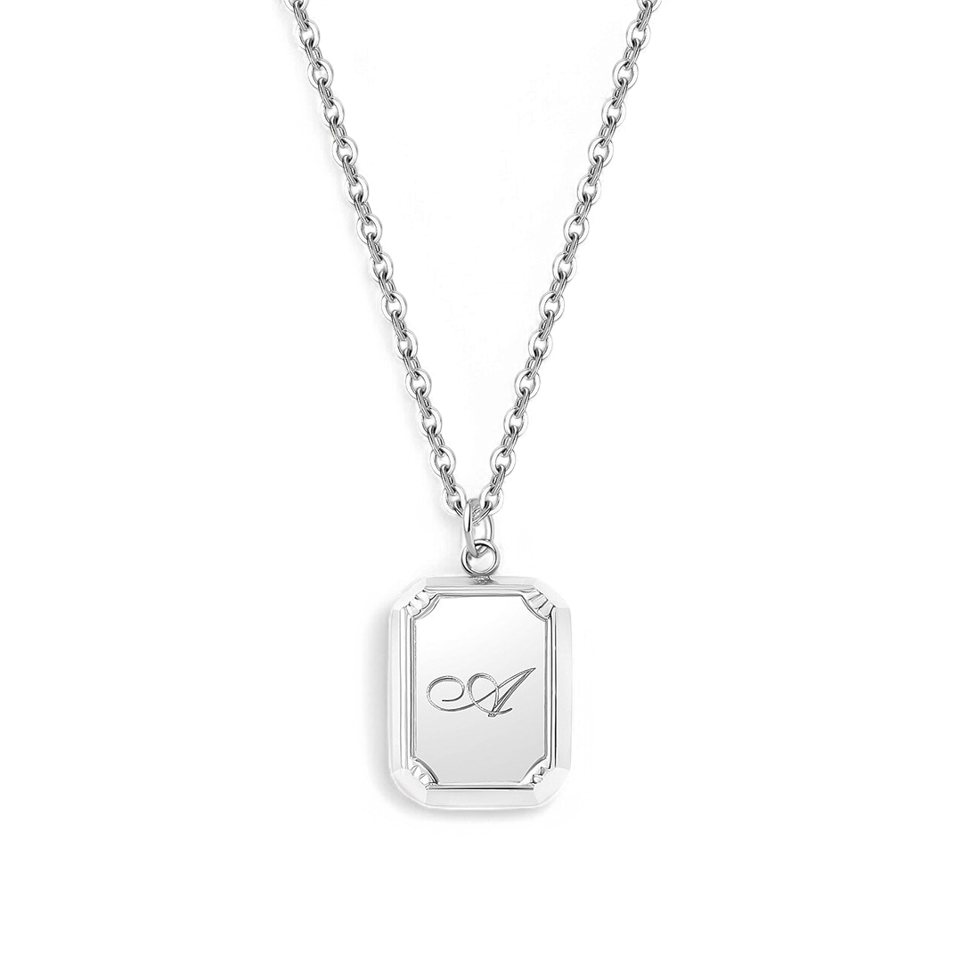 Silver Initial Pendant Necklace — Vanny Jewels