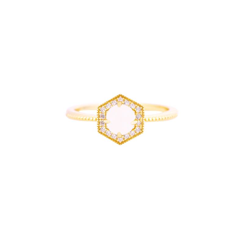 Moonstone Manifestation Band in gold tone