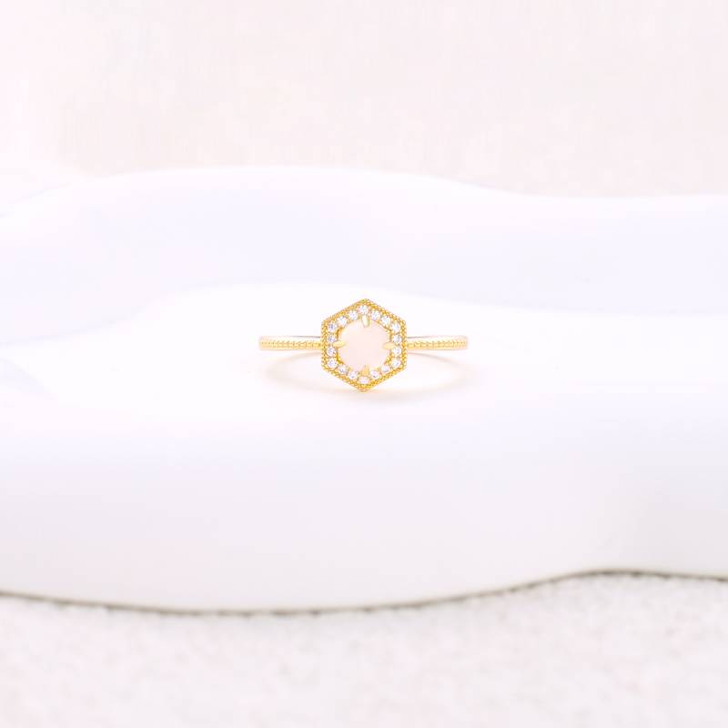 Moonstone Manifestation Band in gold tone
