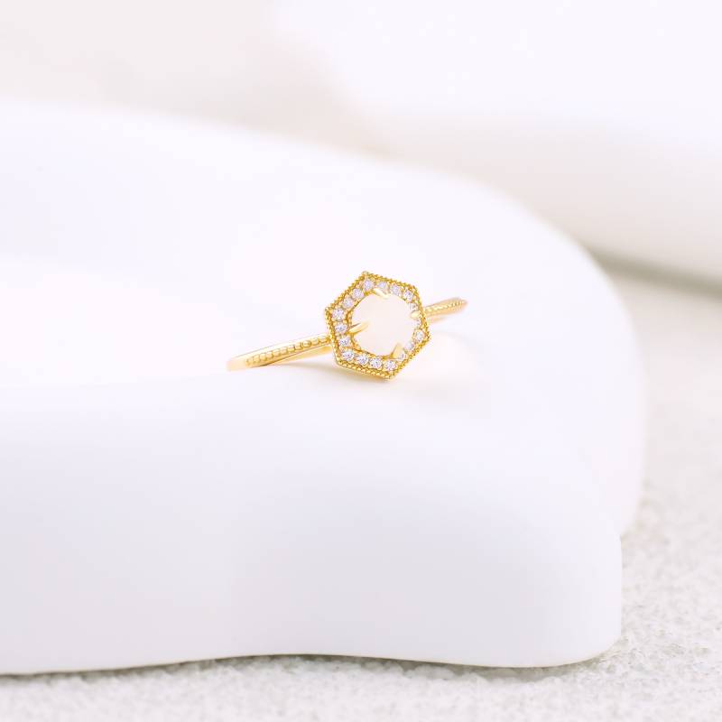 Moonstone Manifestation Band in gold tone