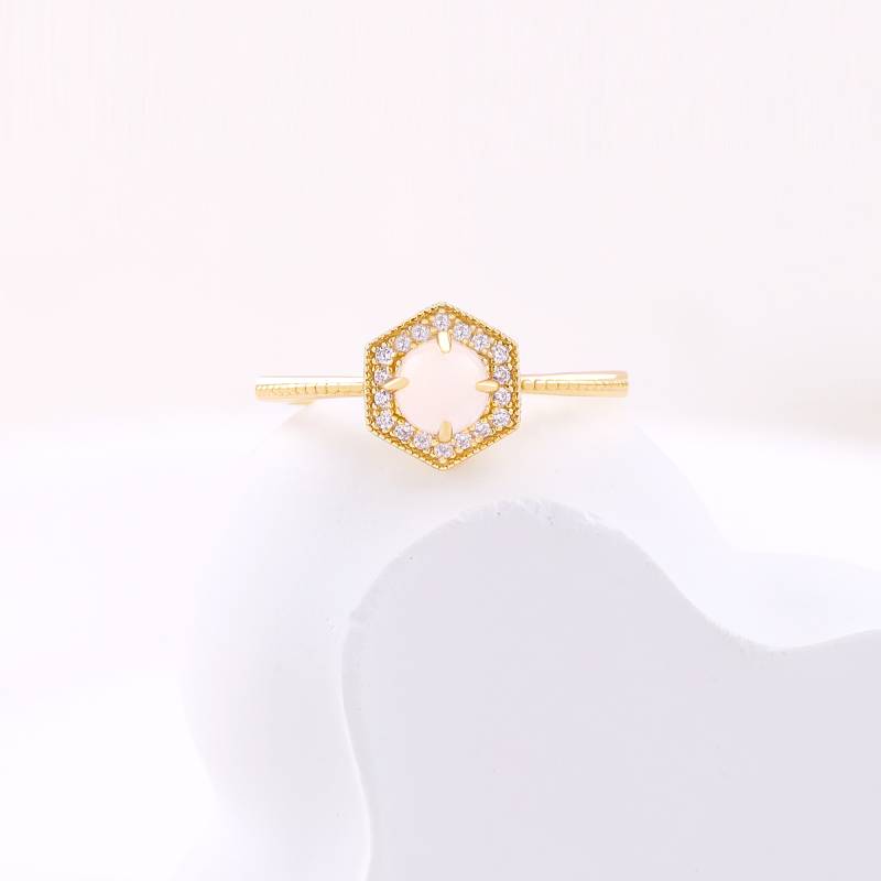 Moonstone Manifestation Band in gold tone