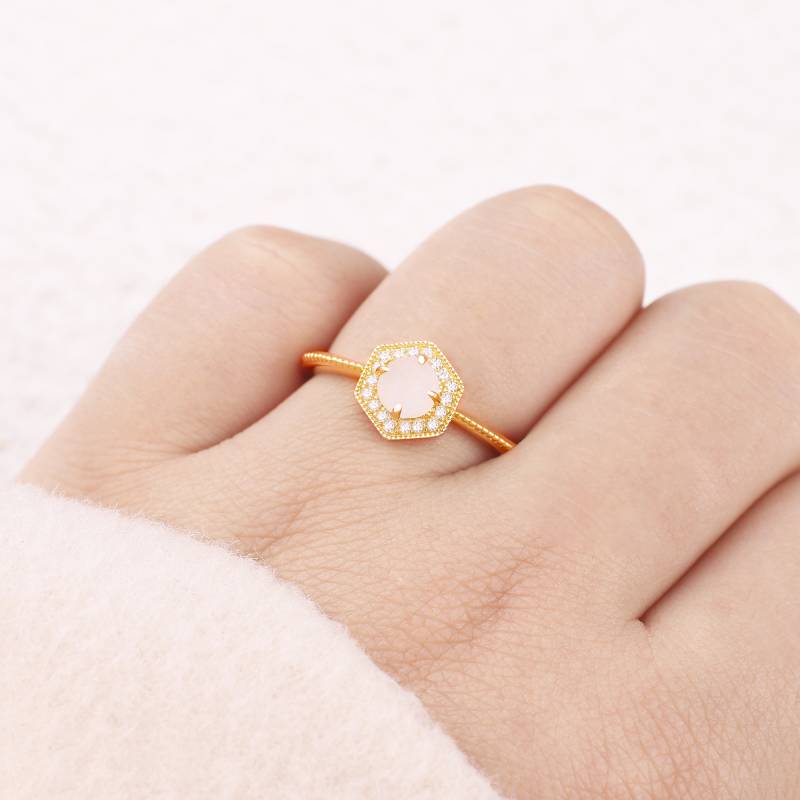 Moonstone Manifestation Band in gold tone