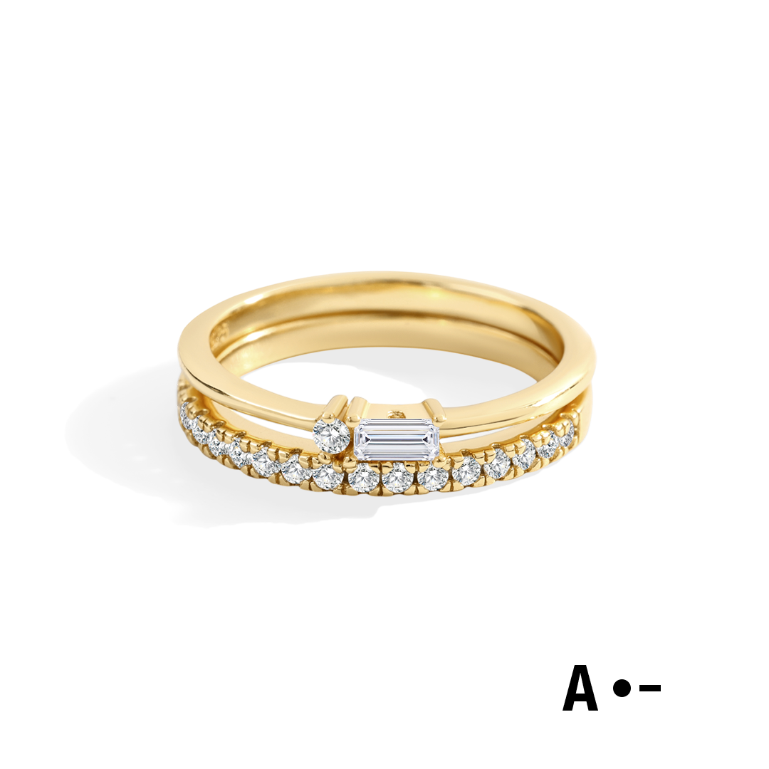 Morse Code and Micro Pave Eternity Ring Stacking Set — Vanny Jewels