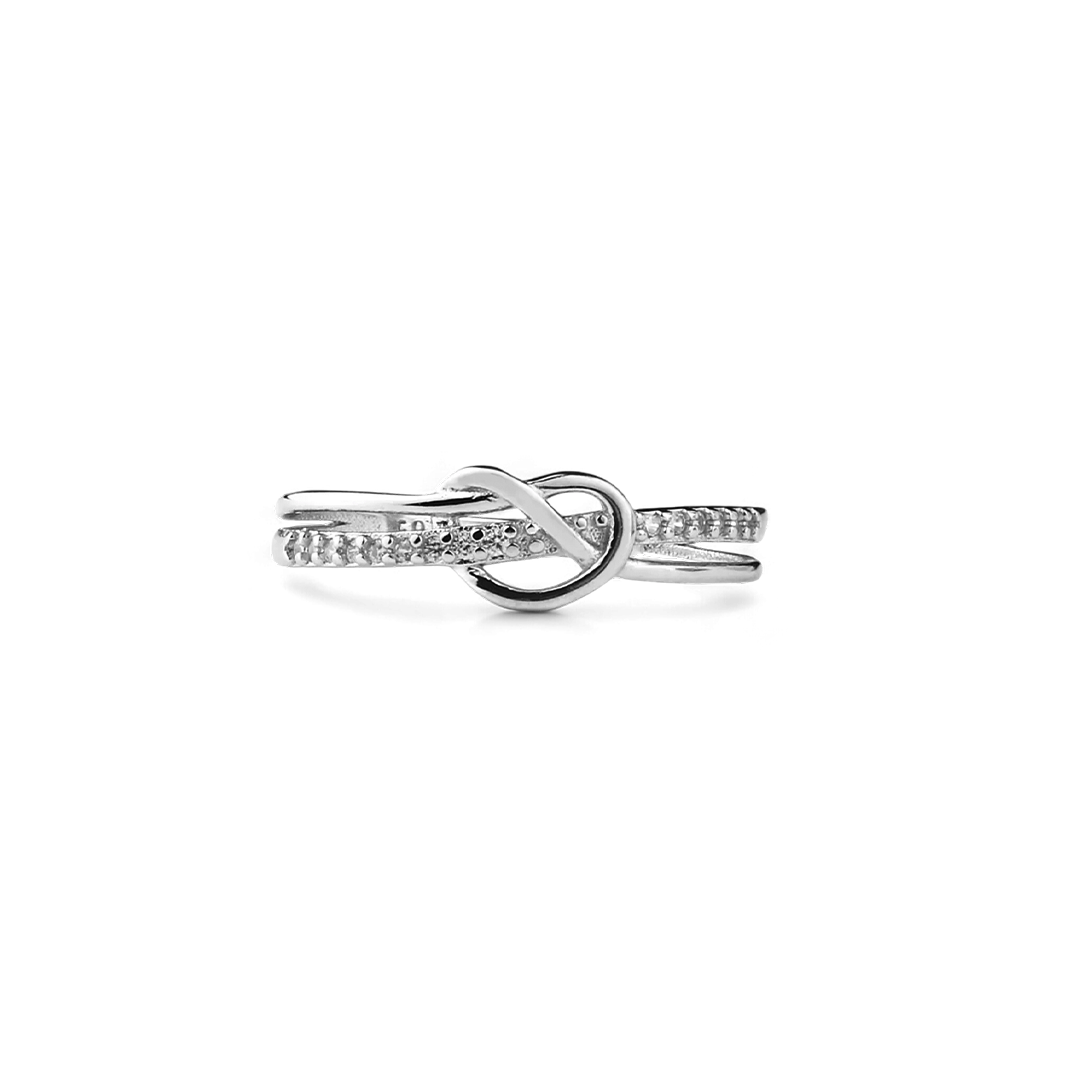 Mother & Daughter Bond Double Band Knot Ring — Vanny Jewels