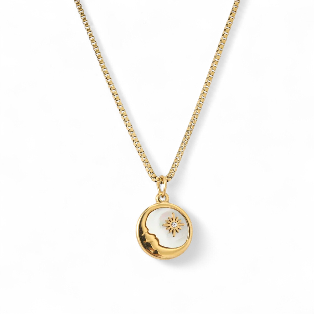 Collana con Ciondolo Luna in Madreperla