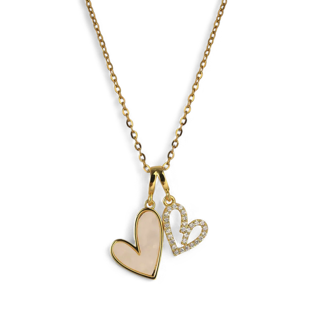 Collana Cuori in Madreperla e Pavé
