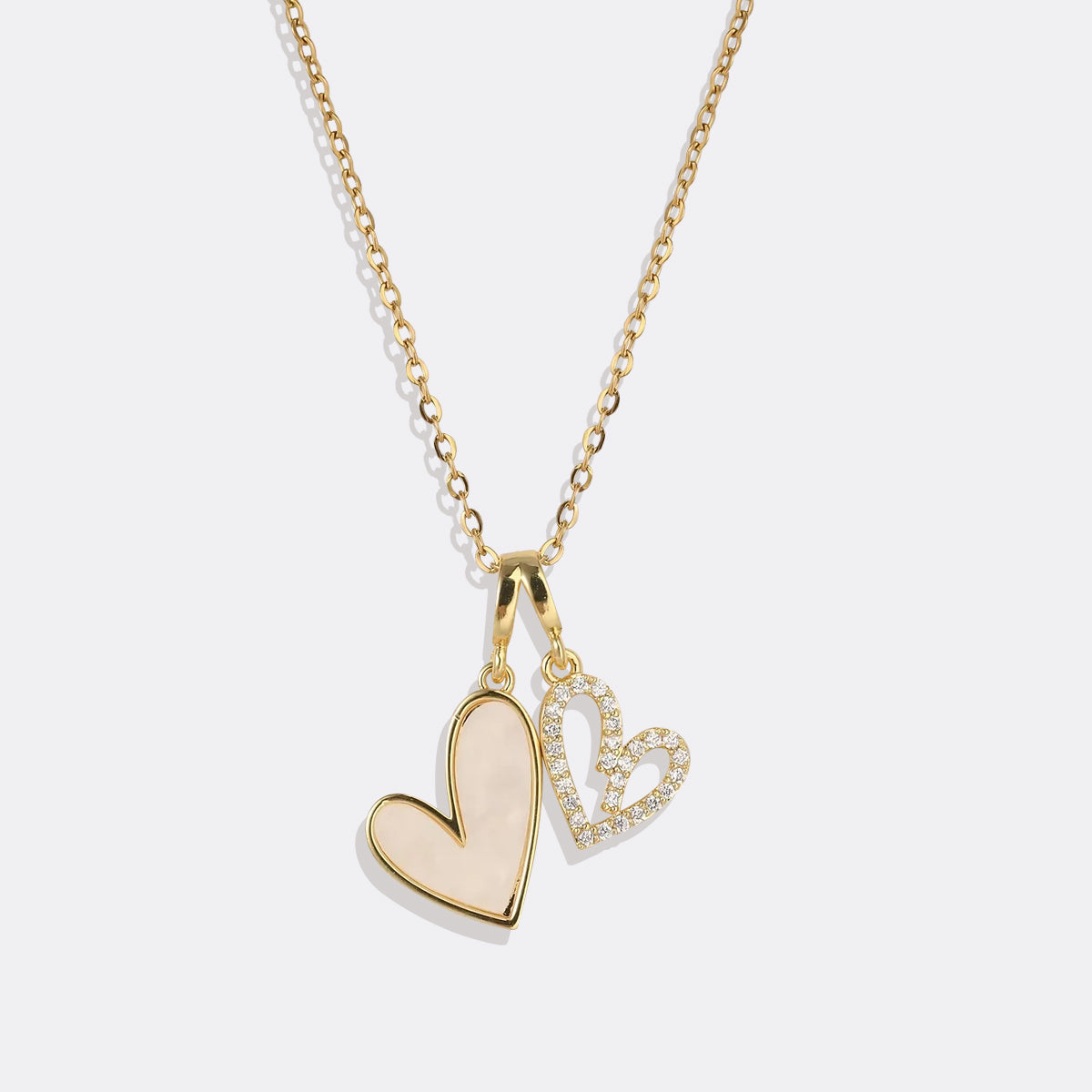 Collana Cuori in Madreperla e Pavé