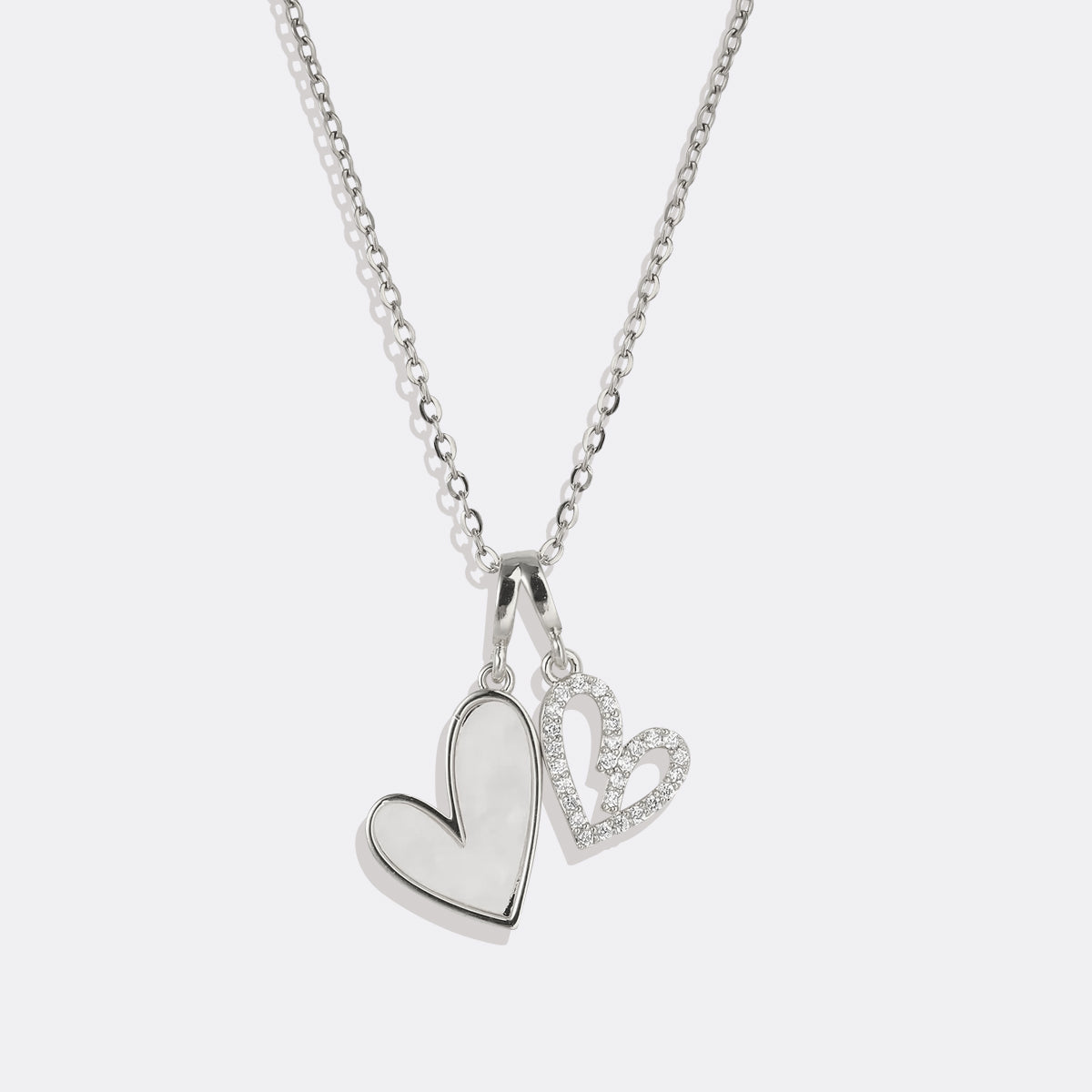 Collana Cuori in Madreperla e Pavé