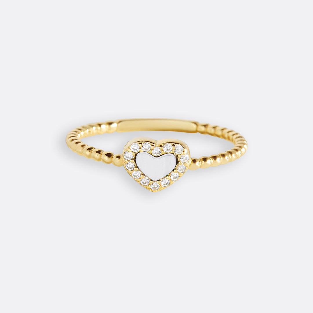 Anello a Fascia con Cuore in Gemma Minuscola