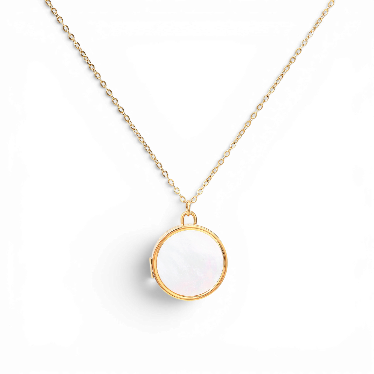 Mother of Pearl Locket Necklace — Vanny Jewels
